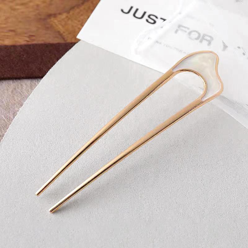 

1 шт. Заколки для волос Модная вилка-палочка Металлическая Женская Простая Шпилька U-образной формы