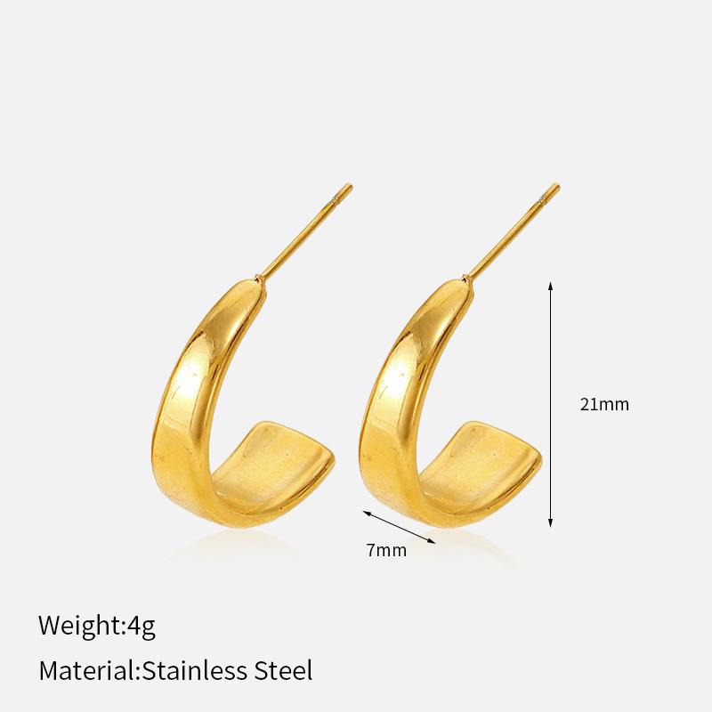 Hot Selling 18K Gold Titanium Steel Earrings Luxury Premium 316 Stainless Steel Stud Earrings Minimalist Tarnish Free Ear Jewelry 1