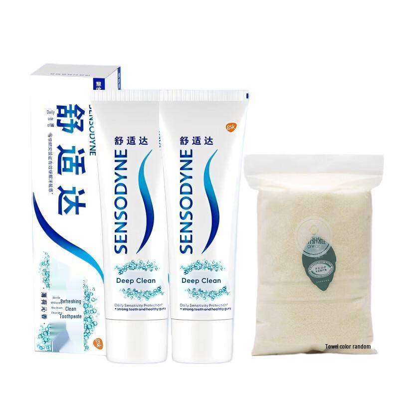 Sensodyne Cool & Fresh Mint Toothpaste with Cotton Towel Set