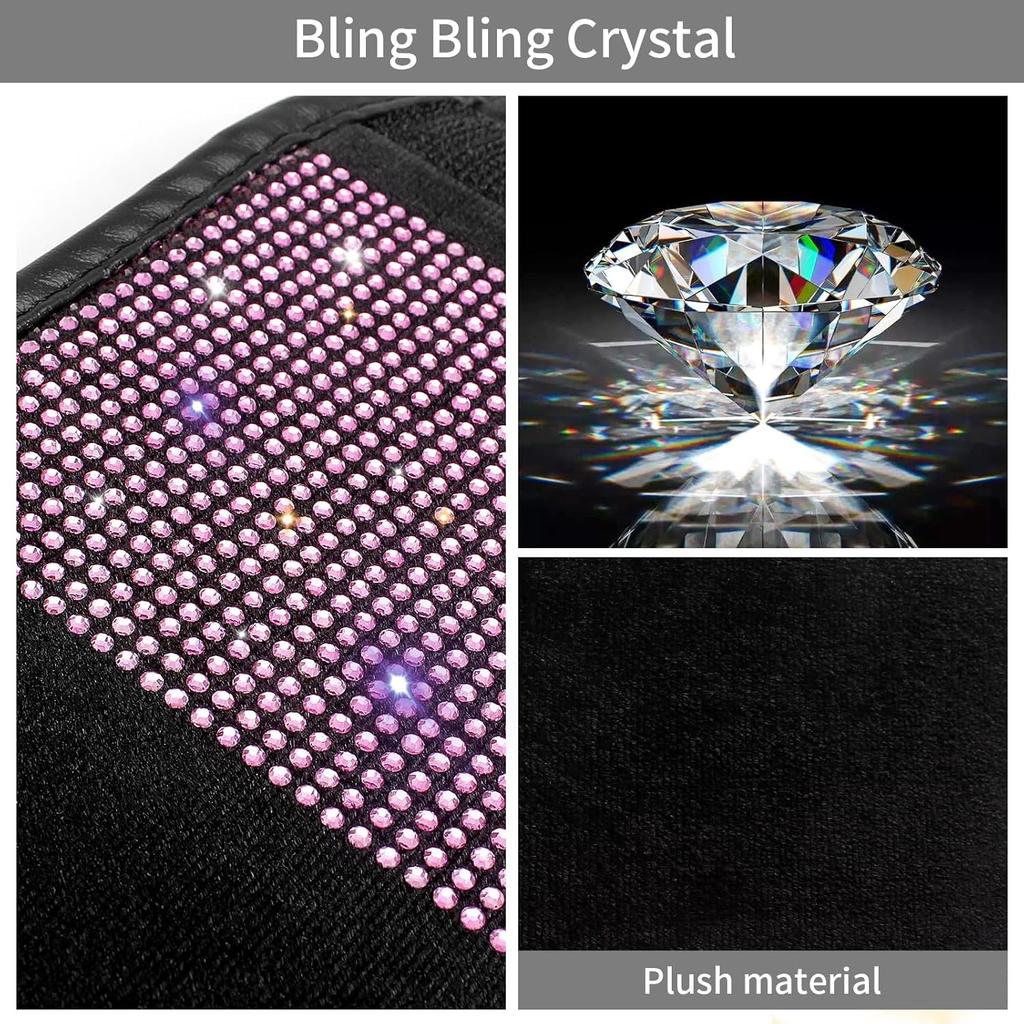Surpassme 2PC Bling Car Seatbelt Covers, Rhtone Car Seat Belt Covers/Pads With Crystal For Releasing Shoulder/Neck Pressure Car Accessorizes For Car,