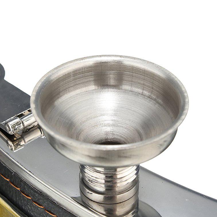 Bpa Free 8oz Whisky Flagon Cccp Stainless Steel Pu Leather Vodka Alcohol Hip Flask SET with Pu Bag