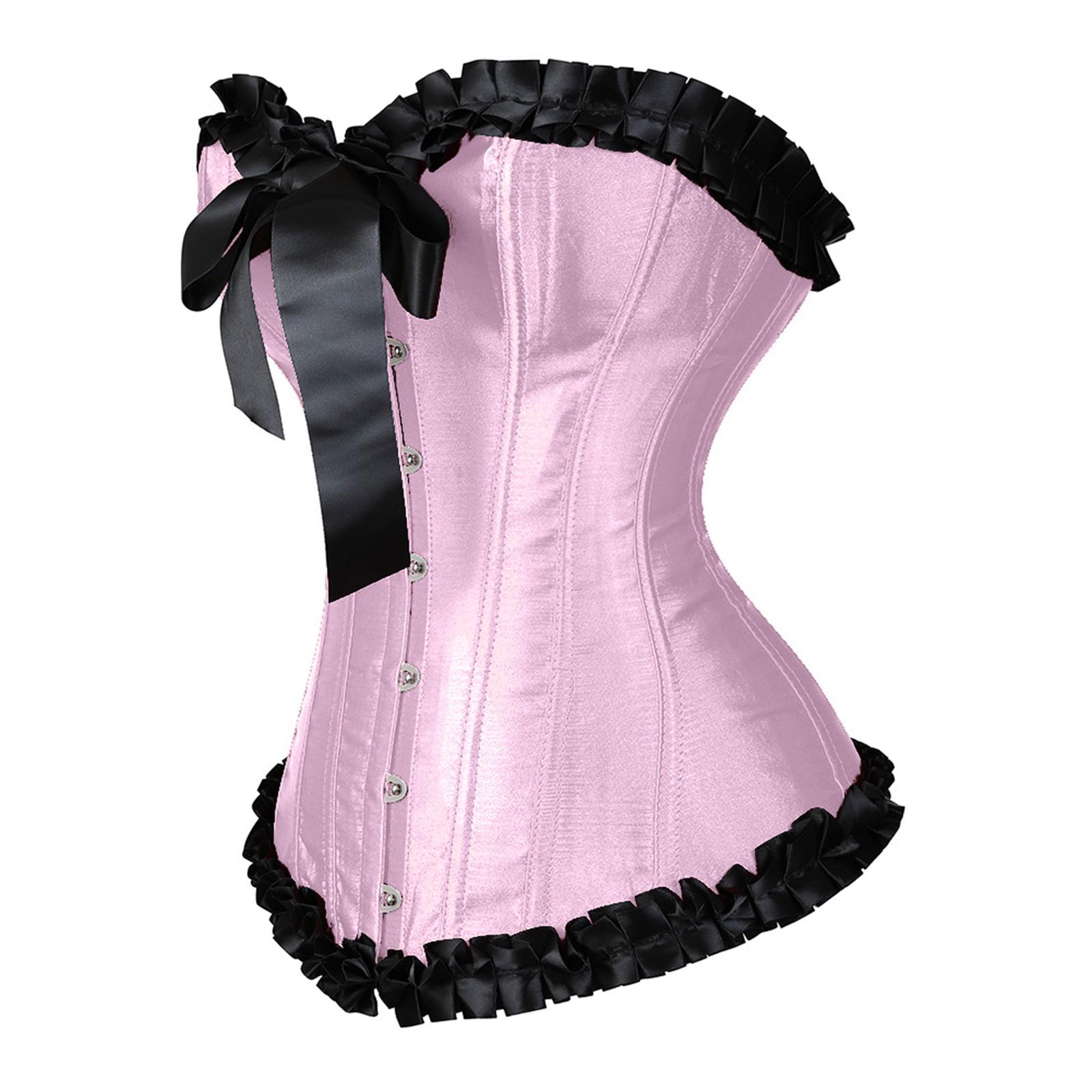 

Женское ультра-жесткое корректирующее белье Waist Trainer Body Shaper Underbust Leaf Lace Slimmer Nipper XXL розовый