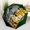 1 Stück Spiel auf Fußball Sport Automatischer Faltregenschirm, Tragbares Dreifach faltbares Design mit 8-Speichen-Eisenrahmen, Perfekt für den Außenbereich, Ideal als Geschenk für Fans,
