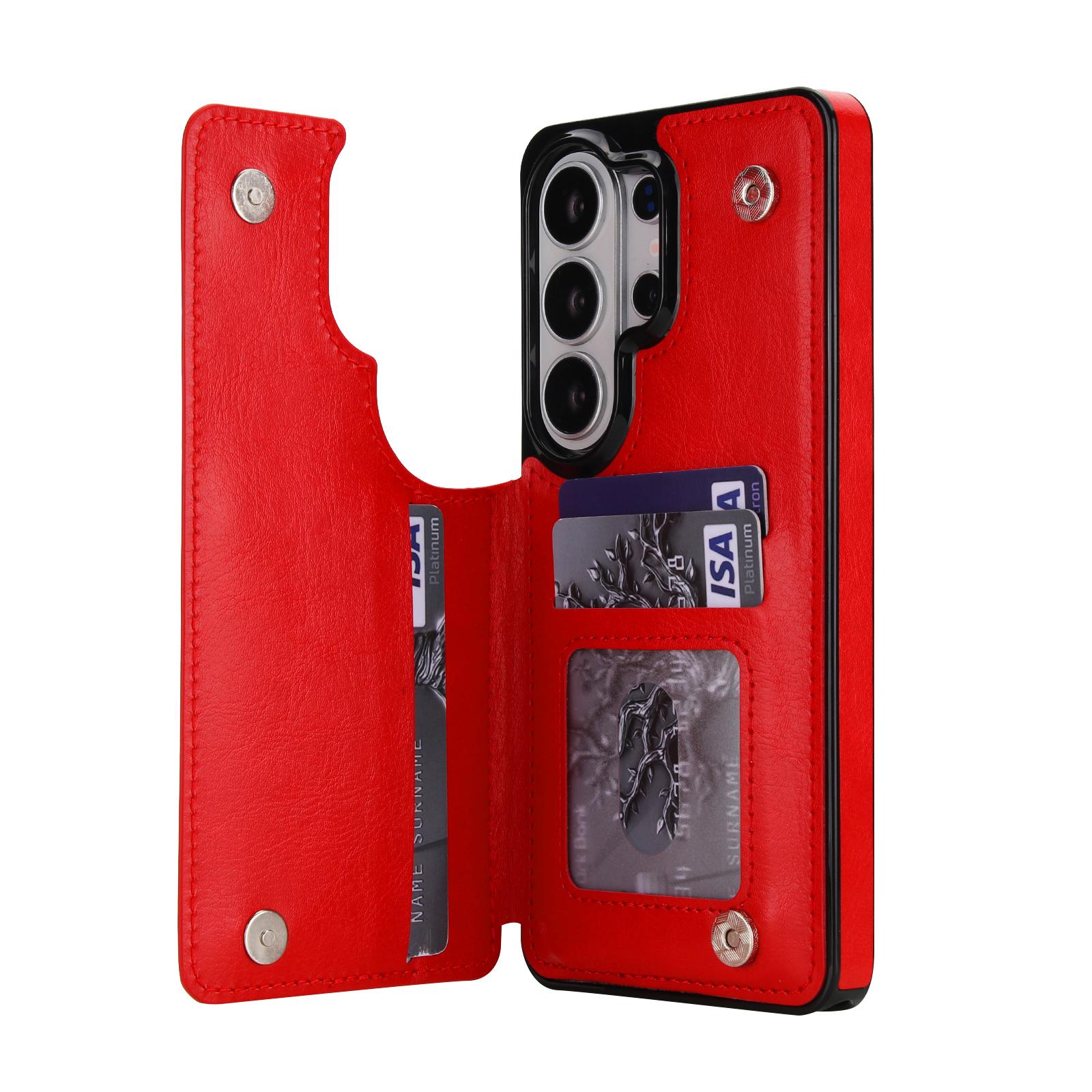 

Кожаный чехол-кошелек для Samsung Galaxy S23 S24 S25 S26 Ultra A57 A37 A56 A36 A26 A16 Держатель для карт Защитный чехол-книжка для телефона Galaxy S23 красный
