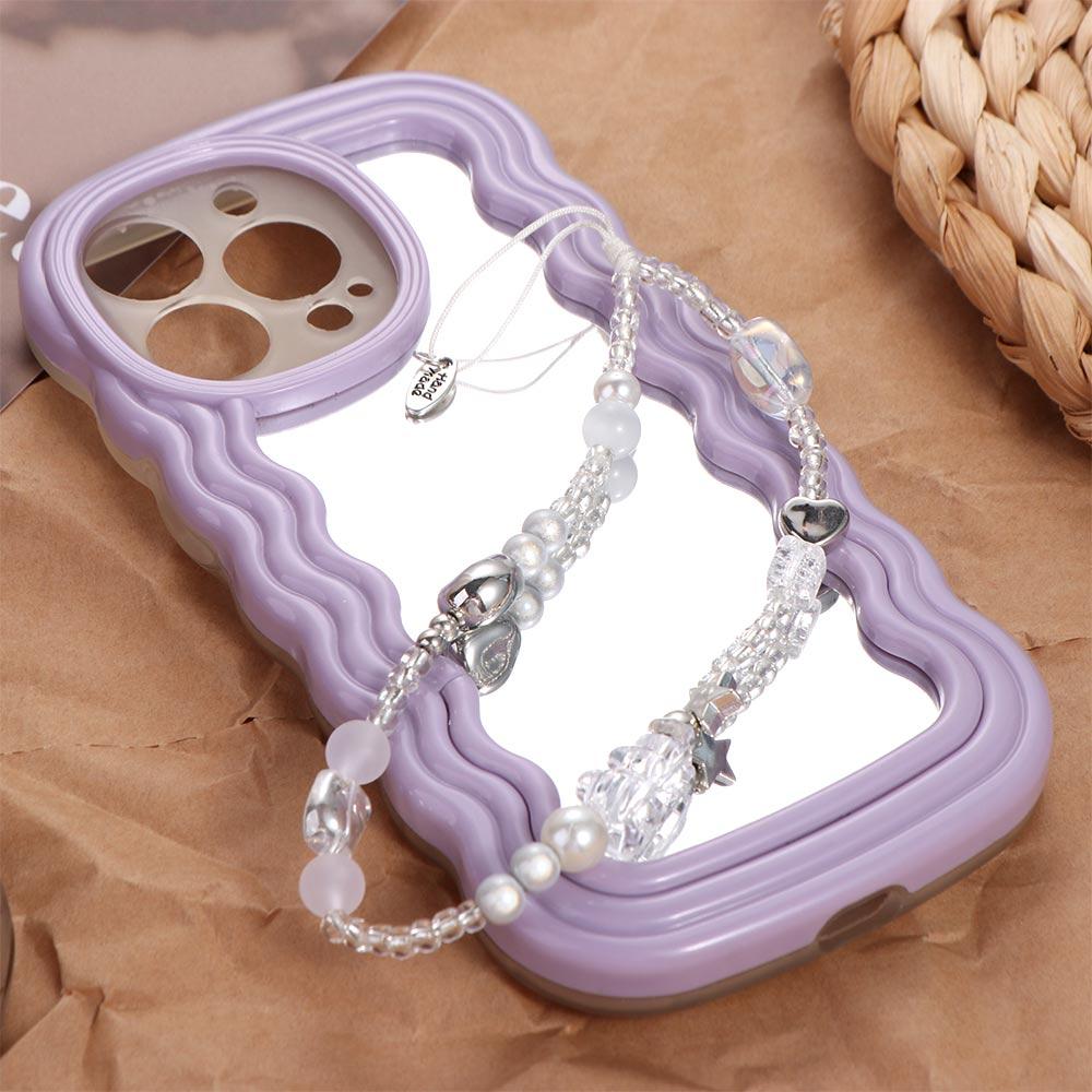 Sweet Girl Phone Lanyard Y2K Silver Beads Phone Chain Cell Phone Strap  Women Girl