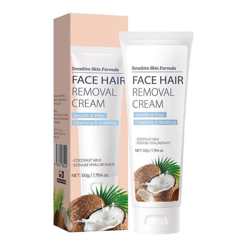 Dámský exfoliační krém na odstraňování chloupků z obličeje je jemný a nedráždivý, účinně exfoliuje, 50g