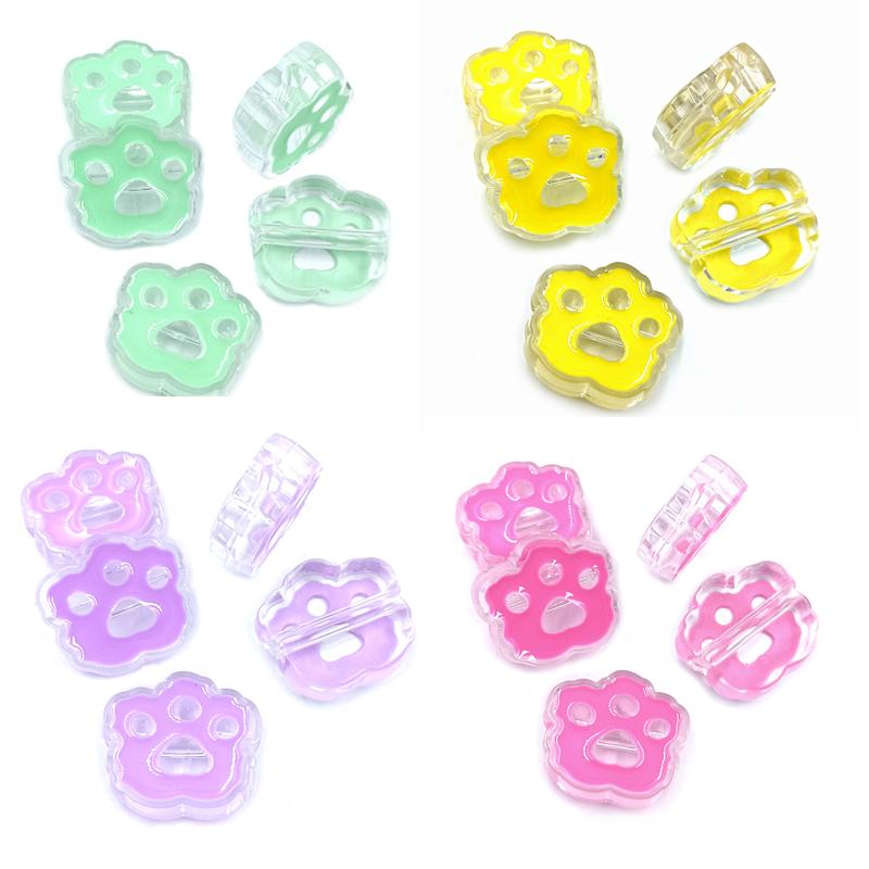 Beads Accessories For Jewelry Making Accessories 5Pcs Pendants Charms Cartoon Cat Paw Beads Dripping Oil Earrings Bracelet Floating Beads