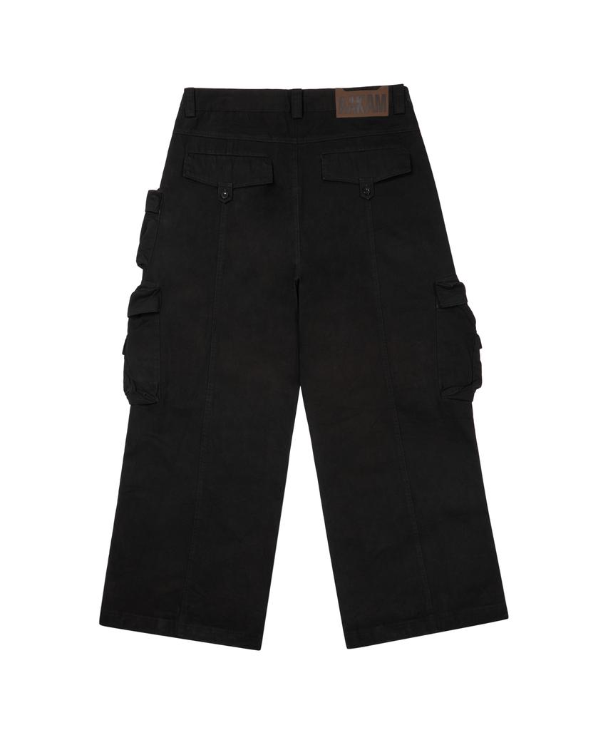 AAKAM Heavy Cargo Shirring Pants (Black)