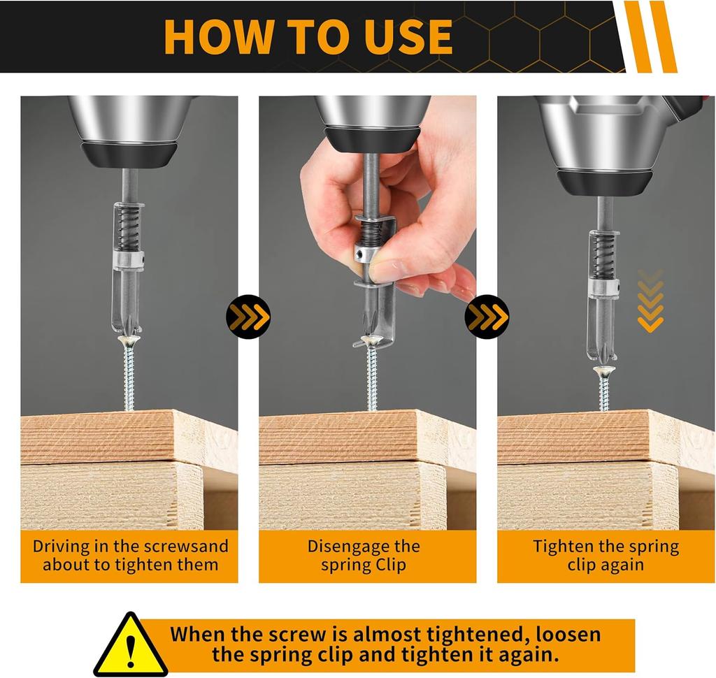 Federbelasteter Schraubenhalter Bit, Schraubengreifer Werkzeug Universal Anti-Drop Schraubendreher Bit Schrauben Halter Klemme Befestigungsset