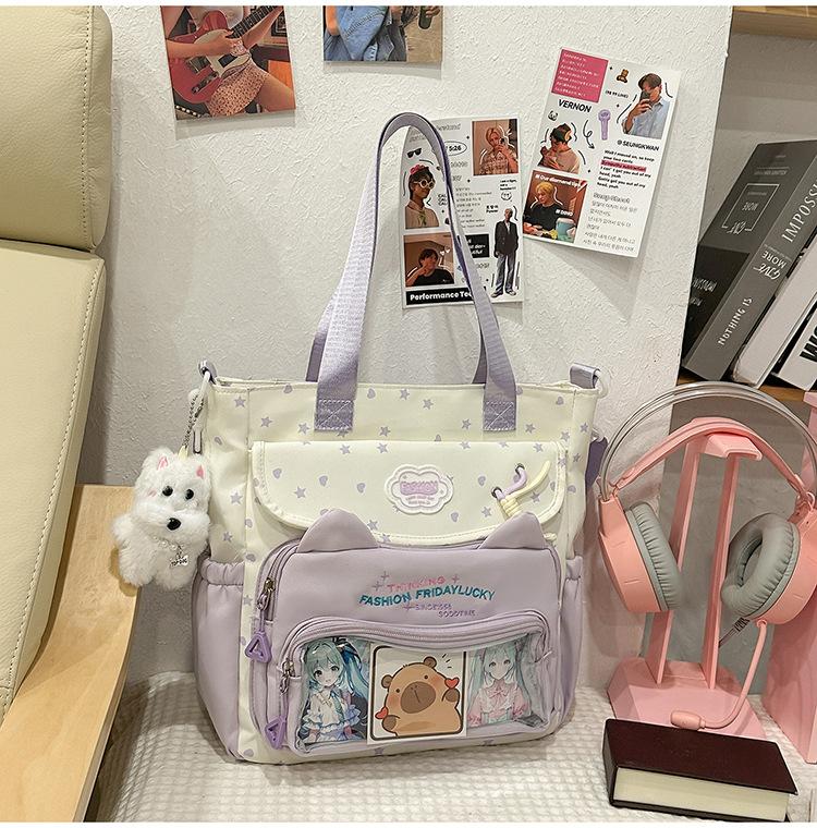 Schoolbag Japanese Ins Cute College Style Make-up Bag Female High-value Primary and Secondary School Students Grades 1-1 Two-piece Backpack