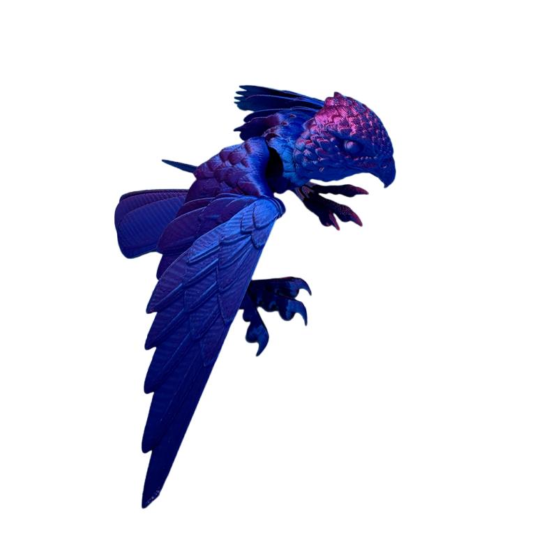 3D Printed Realistic Eagle Model Anime Figure, Plastic Ornament with Swinging Wings, Desktop Decoration Sculpture Figurine Toy