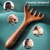 1 PC Natural Golden Sandalwood Five-Claw Scalp Massager Gua Sha Tool Back Scratcher Spa Handheld Meridian Massage Comb Hair Care