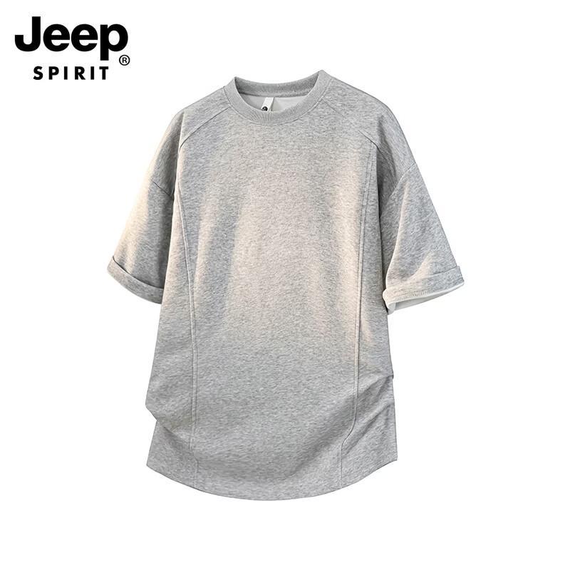 JEEP SPIRIT Men s Casual Cool-Feel Round Neck T-Shirt 3XL серый