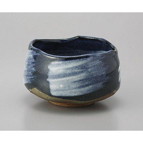 

Matcha dark blue white brush matcha bowl a ball x Earthenware Japanese Commercial bowl, glaze, (in box) [11.8 7cm] [Restaurant, Inn, tableware,