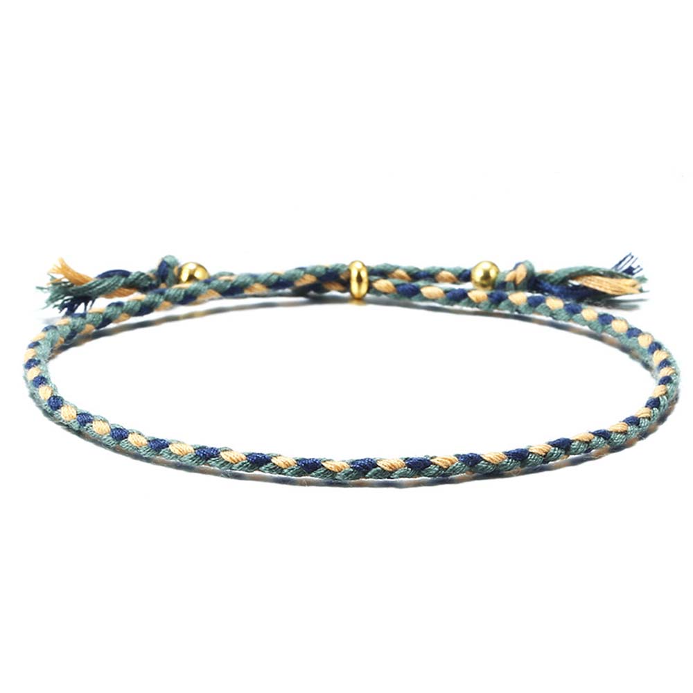 Women Copper Bead Girls Gift Fashion Accessories Polyester Thread Braid Hand Rope Woven Bracelet