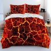 3D Vulkan Lava Magma Bettwäsche Set, Bettbezug Bettwäsche Set Bettdeckenbezug Kissenbezug, King Queen Size Bettwäsche Set Erwachsene Jungen