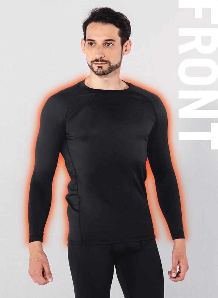 Astraia Avant Winter Compression Long Cold Weather Size Crew Black Men's Innerwear, Fleece-Lined, Sleeve, Warm, Sweat-Wicking, Quick-Drying,