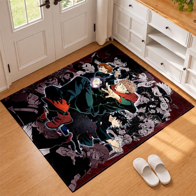שטיח Jujutsu Kaisen למפתן הכניסה לסלון או לחדר השינה, משטח מגן מתחת לכיסא, קישוט למשרד, מתנת חג המולד, מתנת יום הולדת