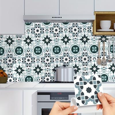 1 zestaw/9 szt. Łazienkowe Kreatywne Wzory Naklejki Ścienne Imitujące Płytki, Samoprzylepne Kuchenne Naklejki na Płytki Zapobiegające Zabrudzeniom, Naklejki Ścienne Peel and Stick