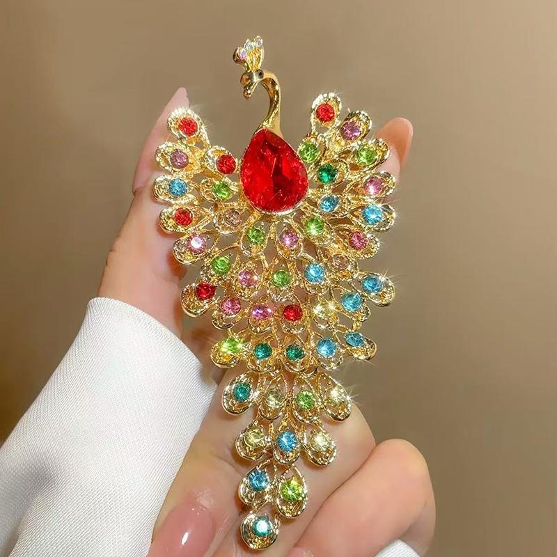 Creative Rhinestone Mockingbird Brooches Sparkly Inlaid Bird Lapel Pin, Fashion Clothing Coat Decor Jewelry Accessories Gifts
