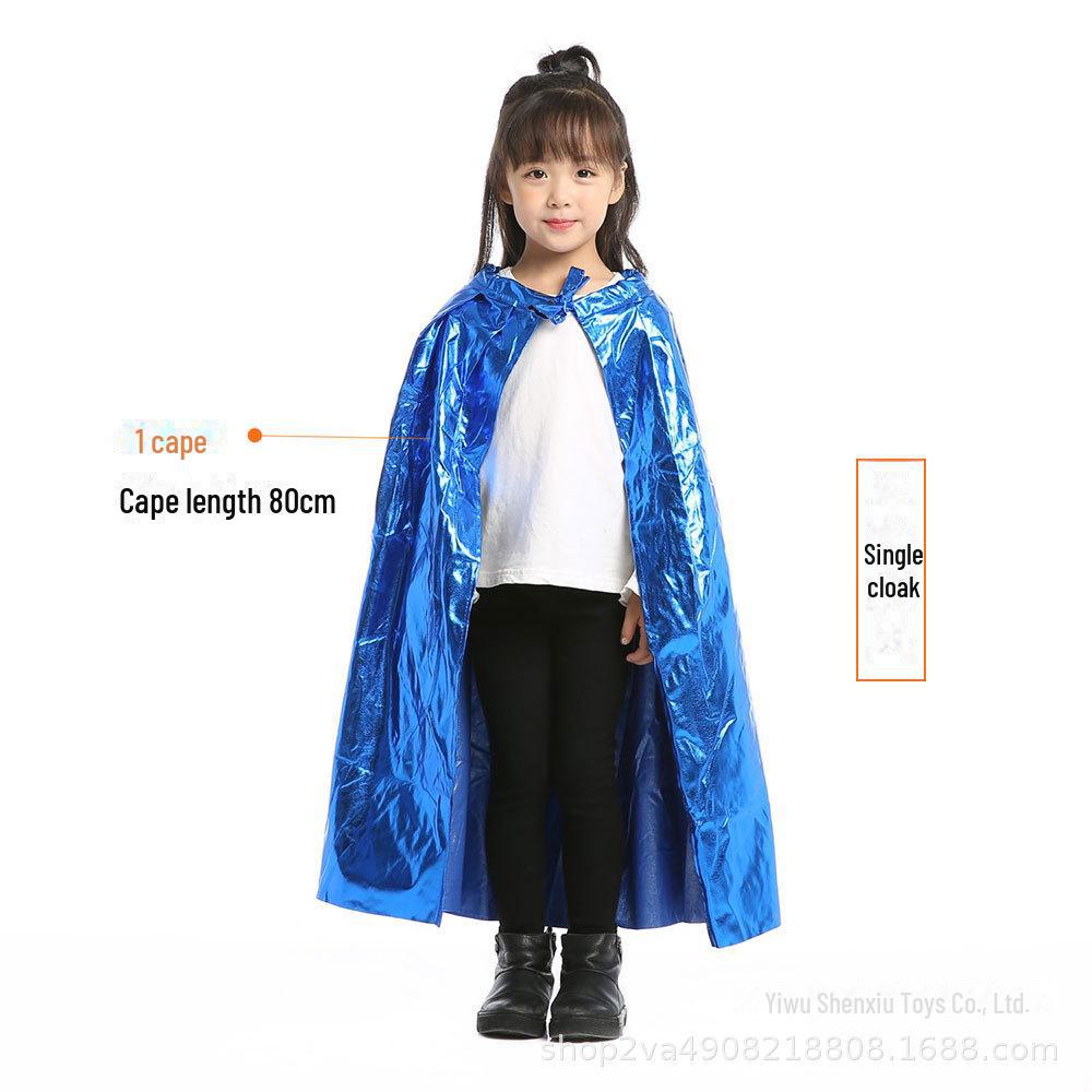 Płaszcz dla dzieci „Księżniczka i król” na Halloween – 80 cm, jasnozłoty i srebrny