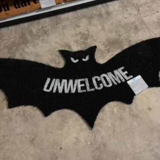 Halloween Welcome Doormat Absorbent Plush Floor Mat Unwelcome Bat Door Mat for Spooky Season Front Door Entrance Home Decor
