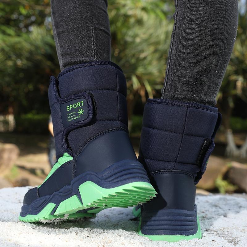 Rutschfeste und verschleißfeste High-Top-Schneestiefel für Kinder mit Plüschisolierung, Baumwollschuhe, Herren- und Damenschuhe