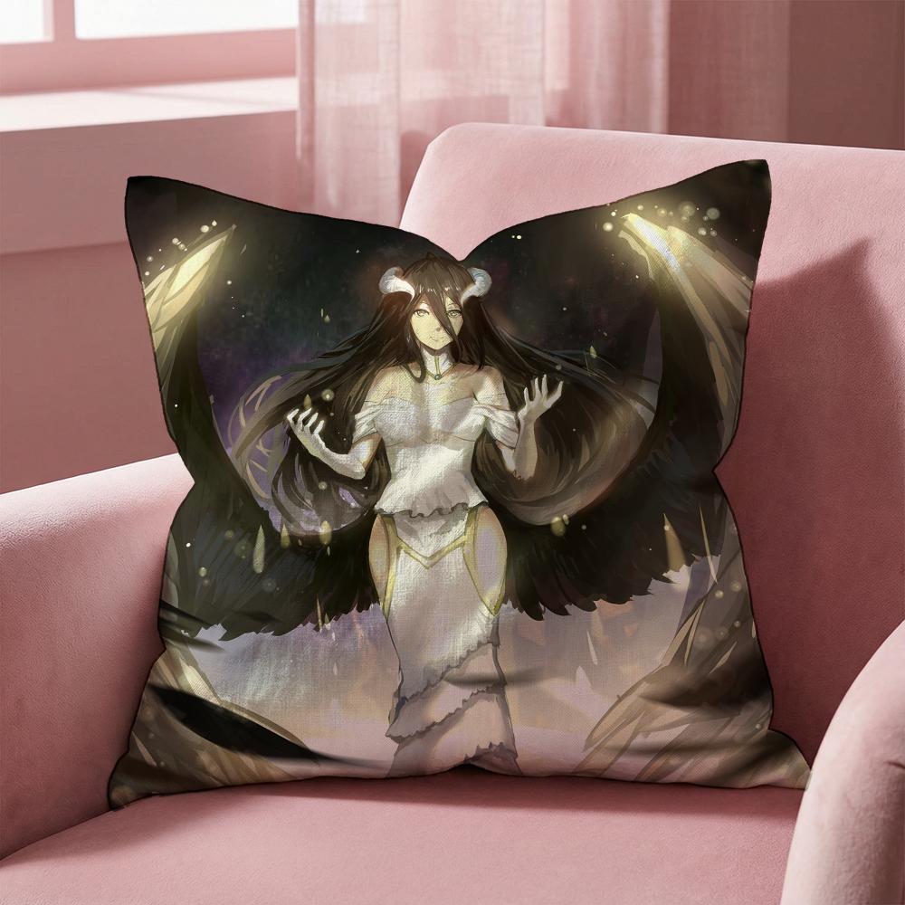 OVERLORD Albedo Anime Cushion Cover Multi-Scene Pillow Cover for Home & Car - Reversible, Soft & Durable for Daily Use