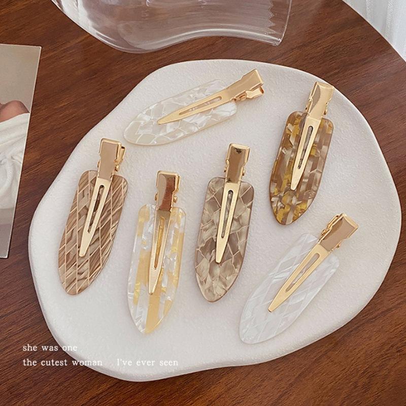4pcs Simple Mixed Color Hair Clips Side No Trace Bangs Duckbill Clips Elegant Ladies Headwear Hair Accessories