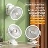 Rechargeable USB Powered Clip Fan with LED Light Portable Wireless Air Circulator for Office Desk Camping Outdoor