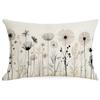 New Linen Plant Flower Waist Pillow Case Living Room Sofa Cushion Cover Home Bedroom Pillow Case