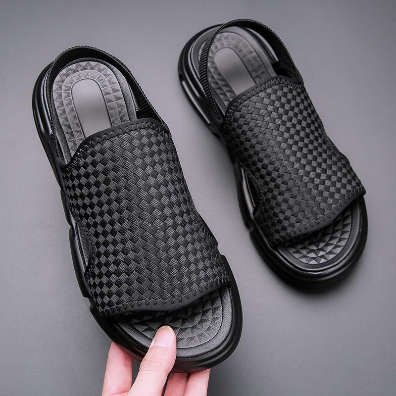 Summer Men's Sandals Mesh Upper Air Cushion Soft Sole Slip on Sandal Shoes City Walk Outdoor Beach Sandals for Men Sandalias New