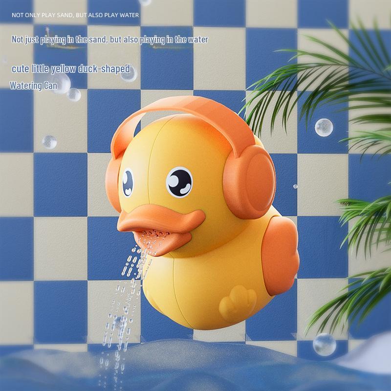 Children's Beach Toy Set: Yellow Duck, Bucket, and Sand Shovel for Seaside Fun