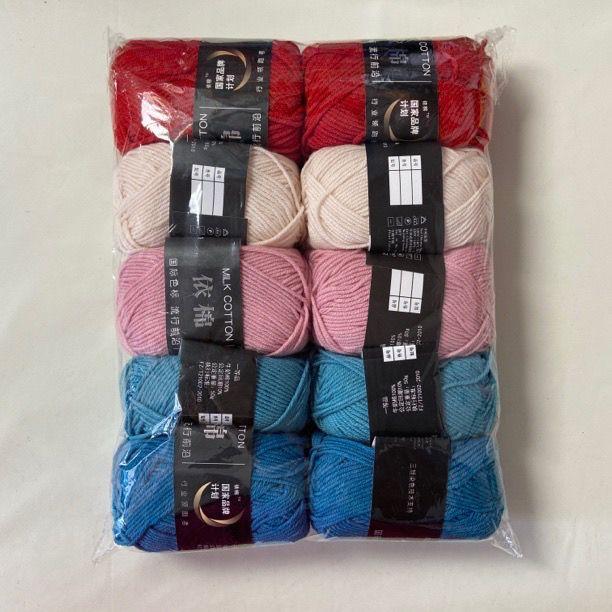 

500 г/Лот 10 мотков Набор пряжи из молочного хлопка Ручная работа DIY Поделки Свитер Шарф Крючок Вязальная пряжа Комбинация Вязальные принадлежности