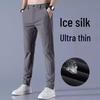 Men's Trendy 2026 Summer Slim Fit Elastic Ice Silk Pants for Business and Casual Wear