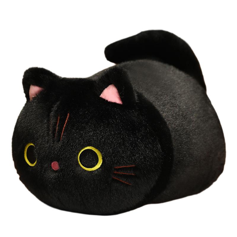 25/35cm Squishy & Long Plush Cat Plush Lying Pillow Stuffed Orange White Black Grey Eyes Closed Eyes Kawaii Companion Gift