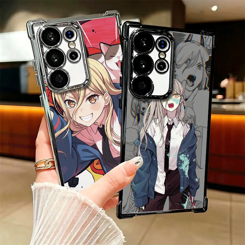 Anime Character Power CSM Soft Phone Case For Samsung Galaxy S26 Ultra S25 Edge S24 FE S23 Plus S22 S21 + S20 Plating Anti-Fall