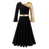 Robe longue d'église pour enfants filles, jupe Maxi de célébration de louange de l'esprit, tenues de danse, vêtements de danse à manches longues