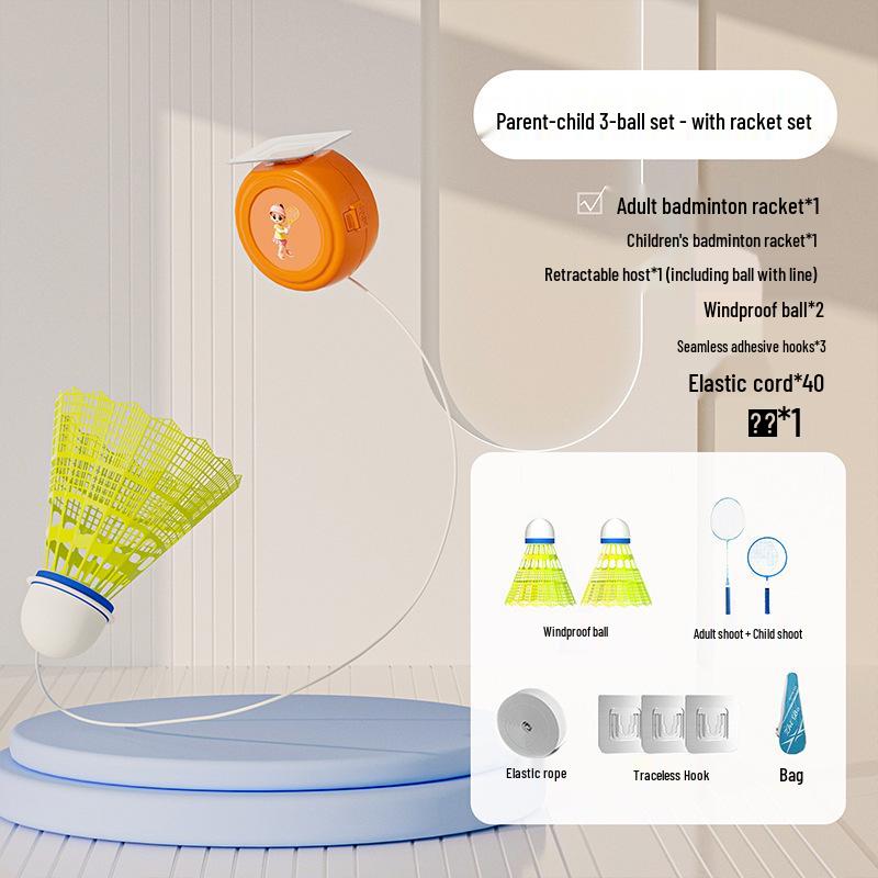 Elastic Rotating Badminton Trainer for Solo Practice - Indoor/Outdoor, Kid/Adult