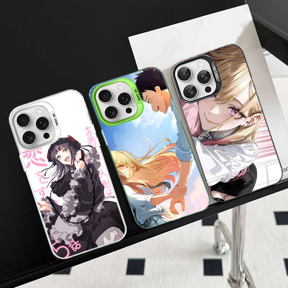 Anime My Dress Up Darling Phone Case For iPhone 16 15 14 13 12 11 Pro Max 17 Plus Colorful Cover
