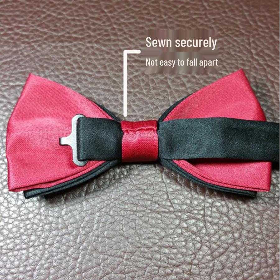 Men's Solid Two-Color Korean Style Bow Tie for Professional Wear