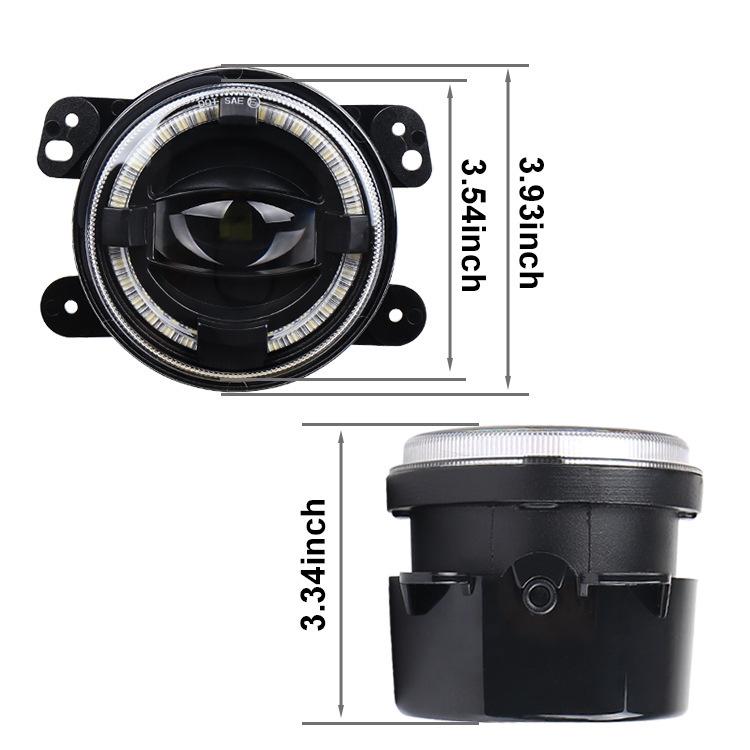 Angel Eye LED Fog Lights for JK & TJ Wrangler: High-Brightness Off-Road Bi-Beam Projector