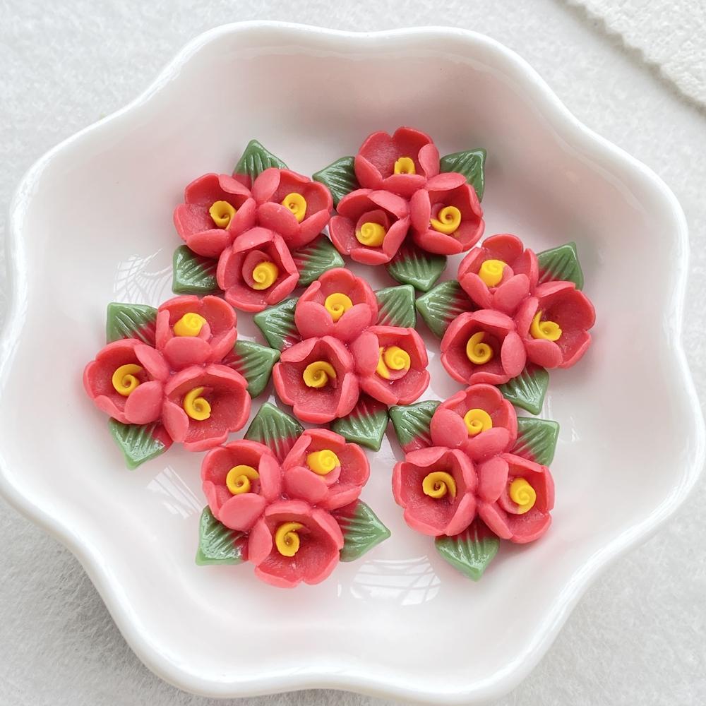 10PCS Vibrant Resin Three Roses For Scrapbooking, Wedding Decor & DIY Jewelry Making Accessories
