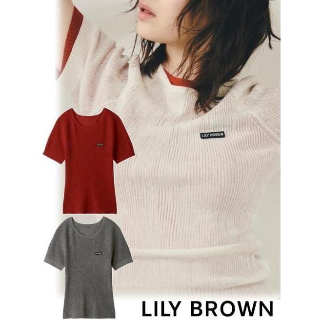 (10% OFF & 300 yen OFF for a limited time) Lily Brown / Lily Brown Sheer Rib Knit Tops 26 Spring/Summer. LWNT262044