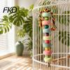 Parrot Beak Grinding Stone Stone, Colorful Beaded Chew Toy with Bell, Birdcage Cage Accessories Hanging for African Grey Cockatiels