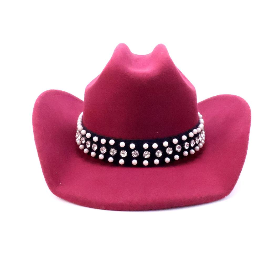 Europe and the United States popular western cowboy hat high sense rhinestone accessories cowboy hat trend style word top cowboy hat