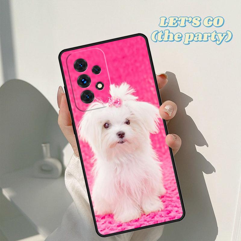 Cartoon Maltese Dog phone case For Samsung Galaxy A42 A31 A40 A51 A71 A32 A80 A91 A52 A72 A73 A20e A21S A50 A70 A11 A12 Cover