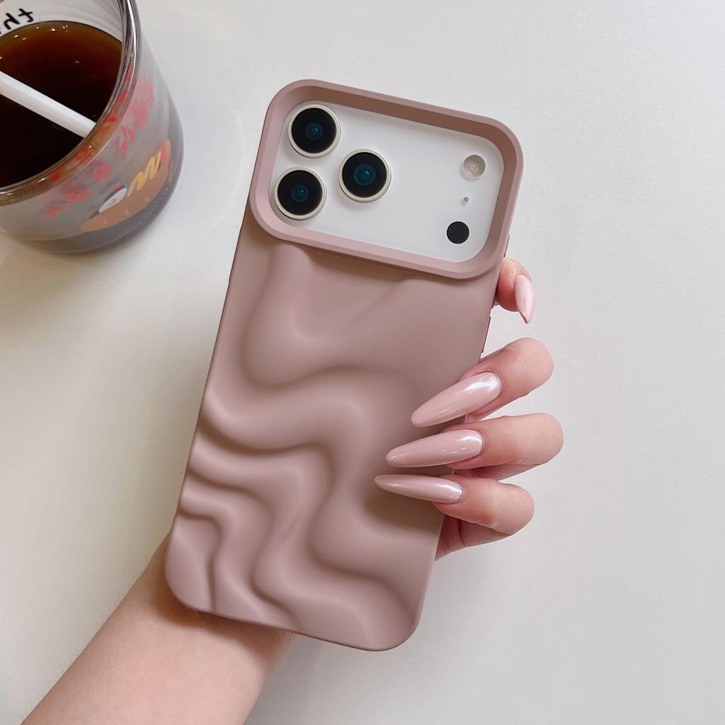 Irregular wavy pattern applies to iPhone16Pro max mobile phone case Apple 17 soft case matte 14/15 skin-friendly
