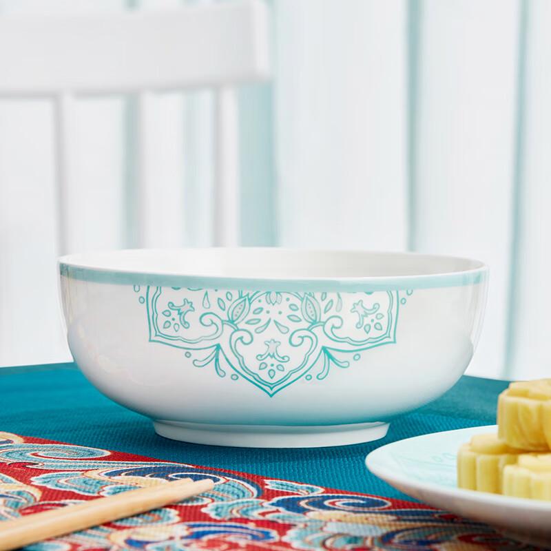 JINGREPUBLIC Dunhuang Flying Apsaras 32-Piece Chinese Ceramic Dinnerware Set