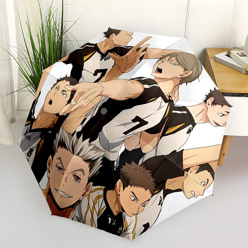 

Volleyball Players Anime Characters Automatic Opening and Closing, 8 rib Structure Portable Umbrella, Suitable for Men and Women in All Seas